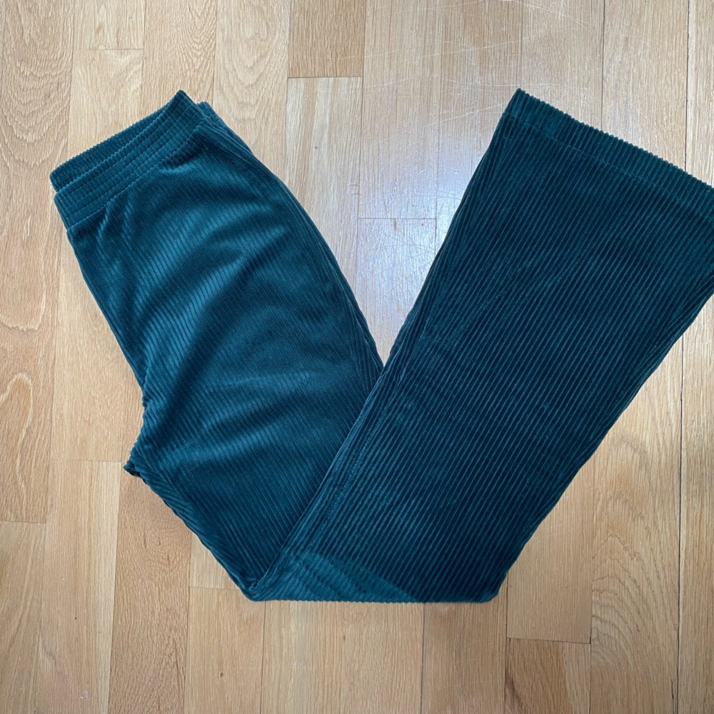 Flare Stretch Corduroy Pants in Dark Green by Bagatelle